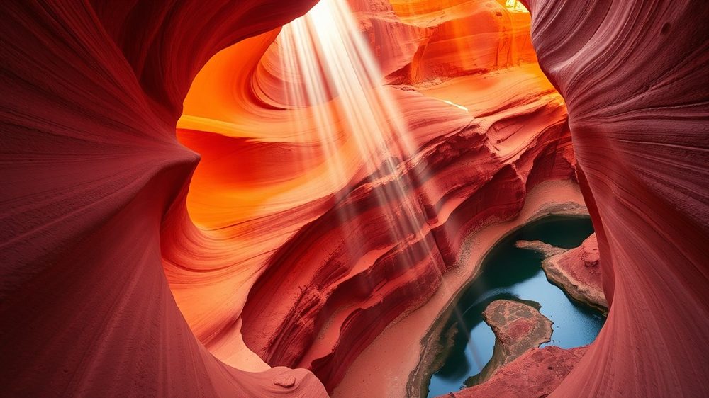 Antelope Canyon light beams and Horseshoe Bend