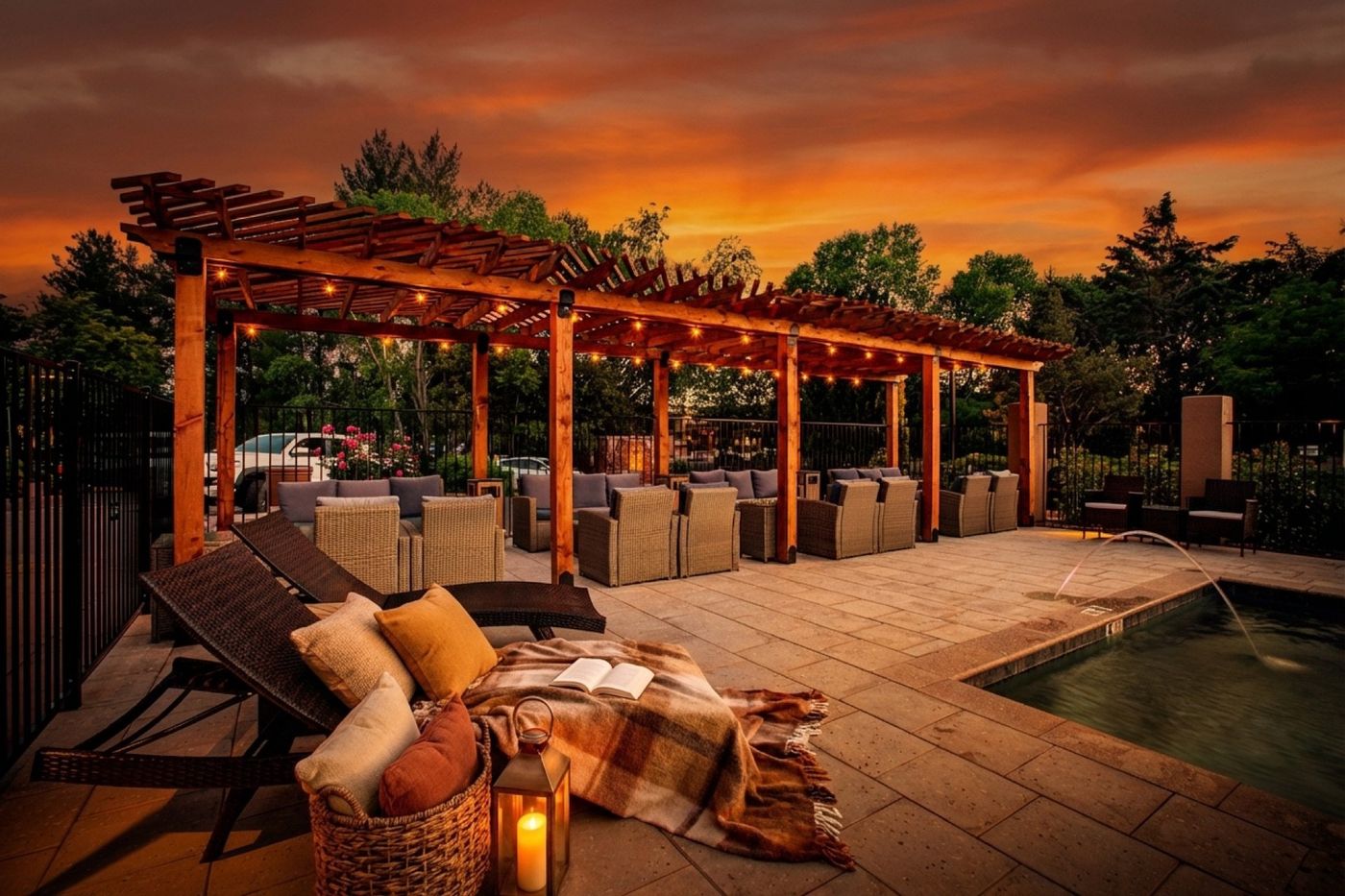 Arroyo Pinion heated pool at night
