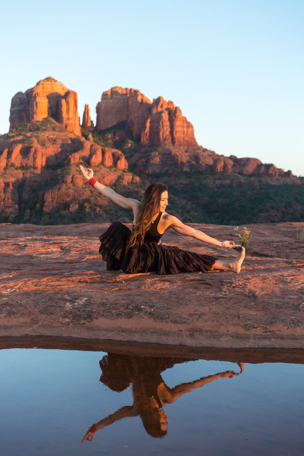 Sedona red rocks at golden hour